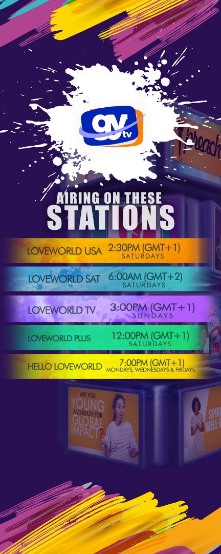 Watch exciting episodes of the GYTV on all Loveworld Stations this weekend.