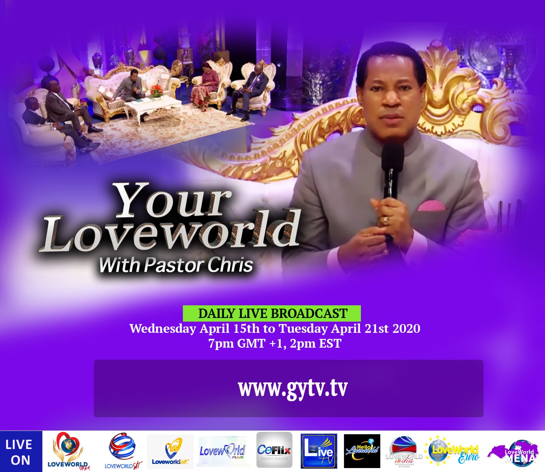 Watch Your Loveworld with Pastor Chris on GYTV